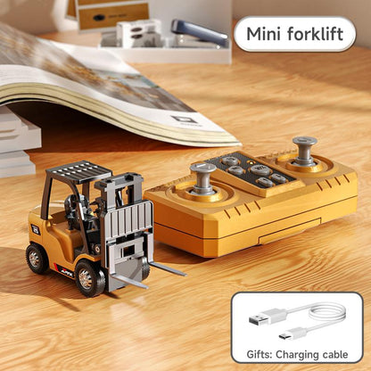 ByggRörelse™ 1:64 Premium Mini RC Byggset i Metall – Gaffeltruck, Grävmaskin & Tipptruck
