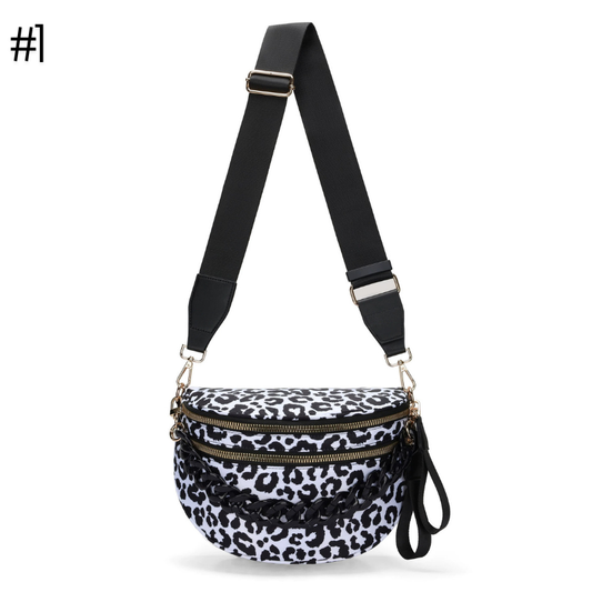 Romslig crossbody-veske med flere lommer