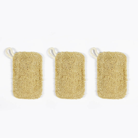 【Gåva, ej till salu】 Naturlig mjuk luffa rengöringssvamp, dubbelsidig, 3-pack