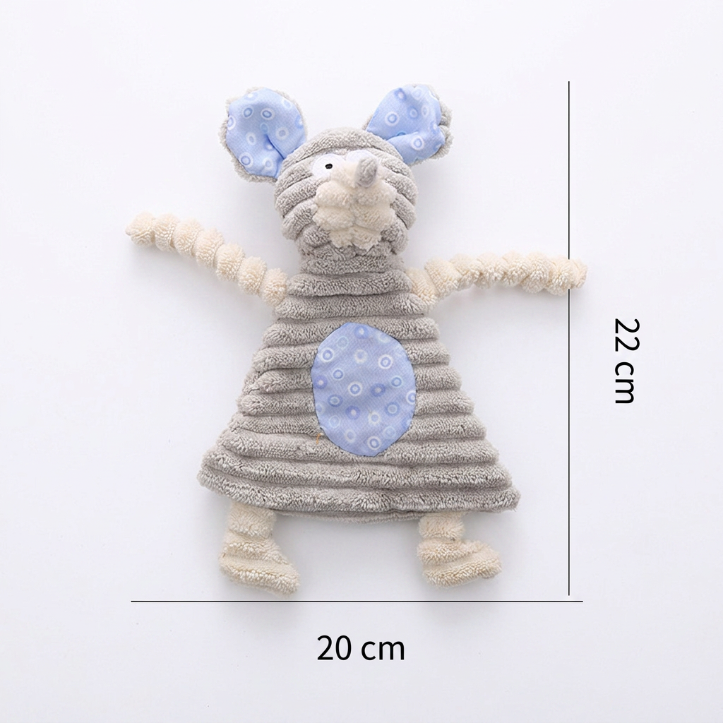 Hållbar prasslande hundleksak utan fyllning med pip (3‑pack)