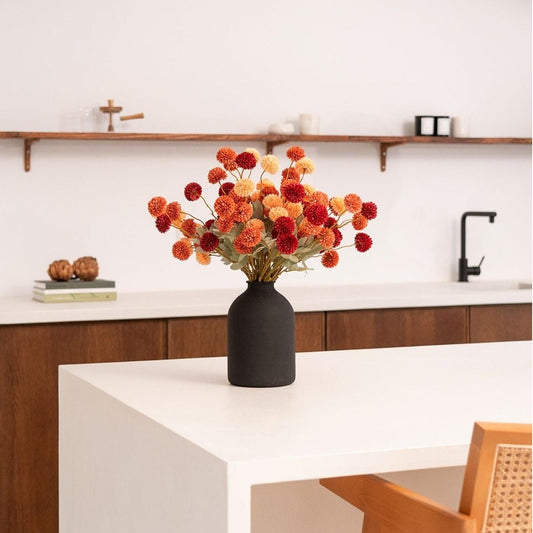 Faux Kiku-blomma – 10 stjälkar / 50 huvuden