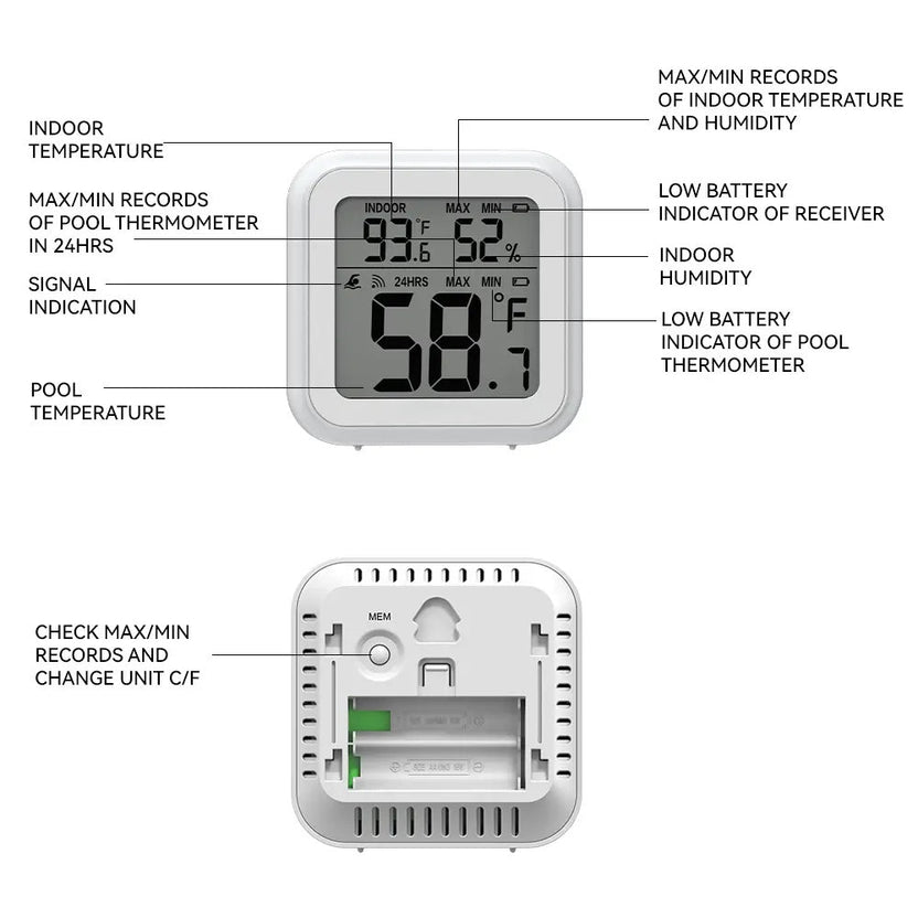 Trådlös pooltermometer