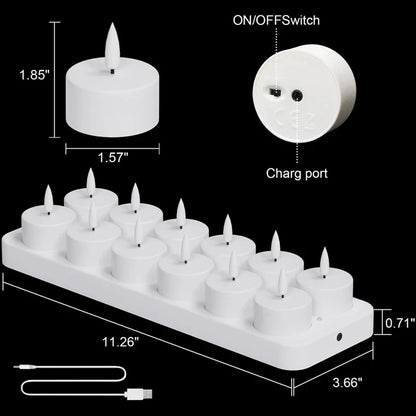 🕯️✨ 12 LED-varmelys for et varmt nyttår