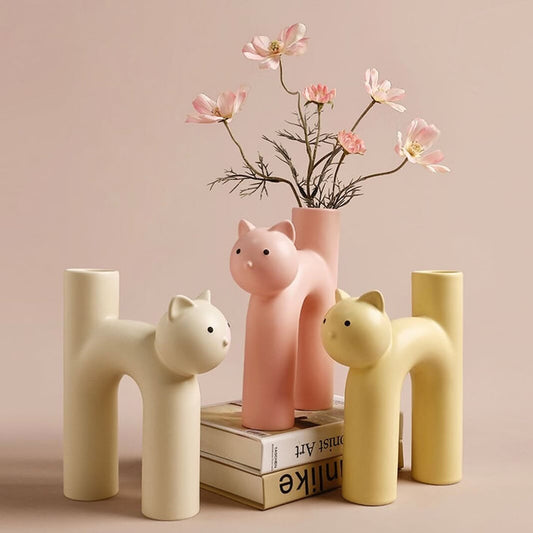 Purrfect Bloom – Keramisk kattvas