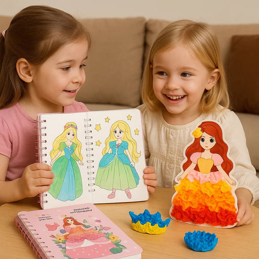 Ritbok för Modedesign: Prinsessor – Pysselbok med klistermärken och mallar för barn – Köp 1 Få 1 Gratis