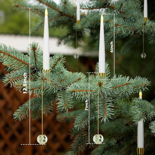 🎄LED-juletrelys med klar krystallkule og krok 