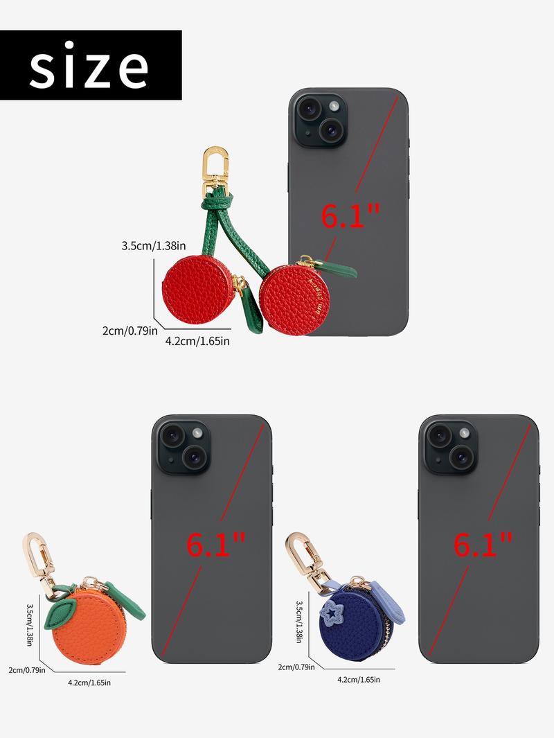 Søt fruktpose-anheng, stilig ryggsekk-anheng, søtt nøkkelring-tilbehør til vesker og ryggsekker, avslappet stil for alle årstider, veske-tilbehør 