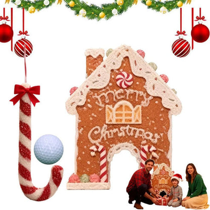 🍪 50 % RABATT NÅ! ✨ Pepperkake-golfsett – Festlig julespill med 2 puttere og 6 hull for familiemoro i høytiden 🎄🏌️‍♂️ 