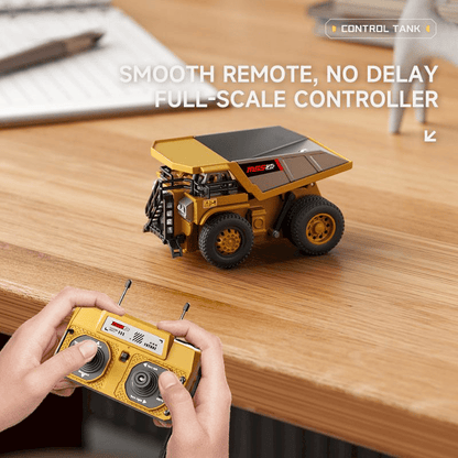 ByggRörelse™ 1:64 Premium Mini RC Byggset i Metall – Gaffeltruck, Grävmaskin & Tipptruck