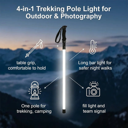 Lasersabel-stil turstaver – LED-belyste, vanntette aluminiumstaver for nattvandring, camping og nødsituasjoner
