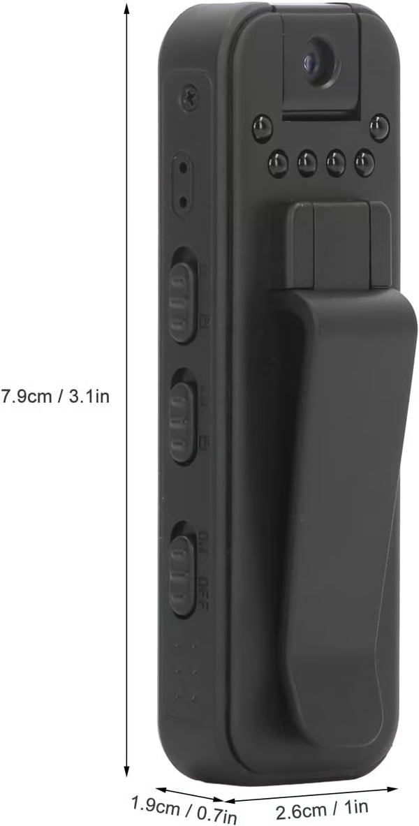 🔥 HD 1080P oppladbart mini-kroppskamera med nattsyn og roterbart objektiv 📷 