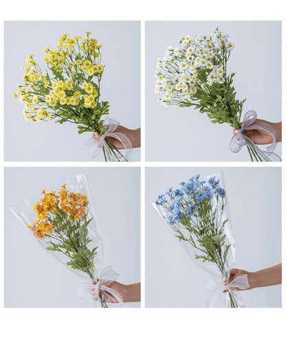 Konstgjord kamomill, 55 cm vita konstgjorda prästkragar – Faux-blommor för hem, kök och bröllopsdekoration