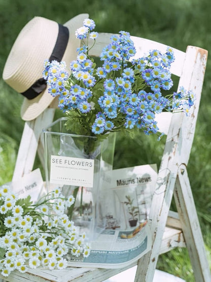 Konstgjord kamomill, 55 cm vita konstgjorda prästkragar – Faux-blommor för hem, kök och bröllopsdekoration