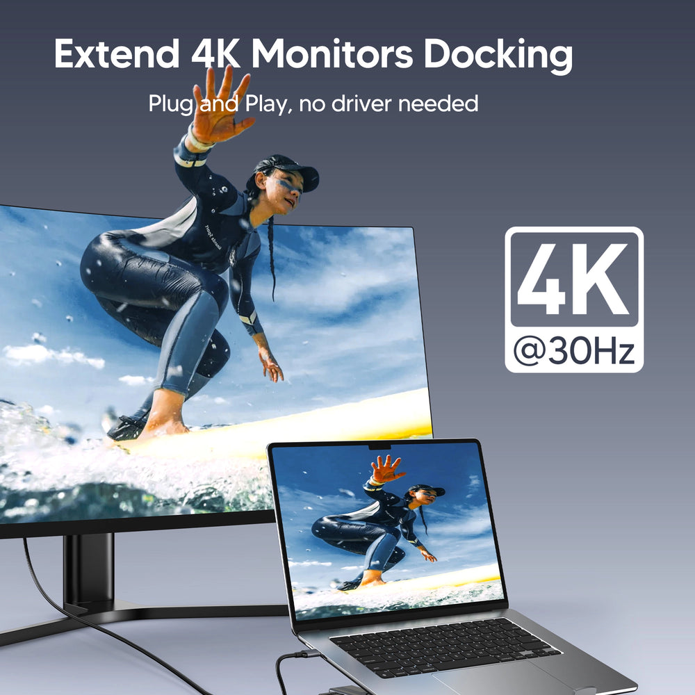 ⚡ 2-i-1 USB-C-dockningsstation & laptopstativ – 8 portar, 4K HDMI & justerbar höjd för ökad produktivitet 🖥️
