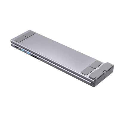 ⚡ 2-i-1 USB-C-dockningsstation & laptopstativ – 8 portar, 4K HDMI & justerbar höjd för ökad produktivitet 🖥️