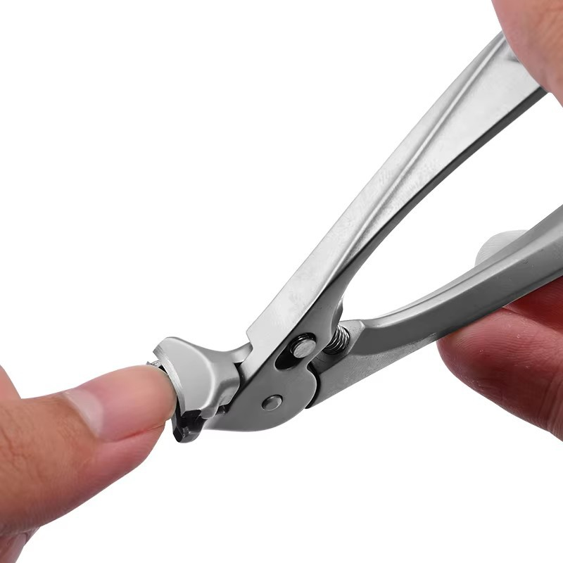 Nagelklippare i rostfritt stål med stänkskydd – bred öppning för invuxna naglar & fotvård ✂️👣