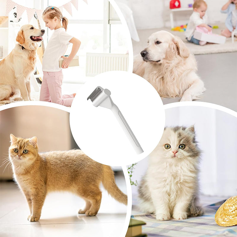 🐕 50 % RABATT! 🐈 Flokefjerner for Hunder og Katter – Sklisikkert grep, Tosidig og Skånsom mot huden – Fjerner floker og løs underpels ✨