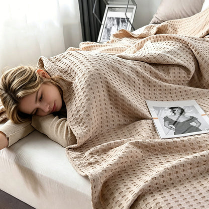 🌬️🛋️50% Rabatt🎉Våffelpläd | Andningsbar & Lättviktig